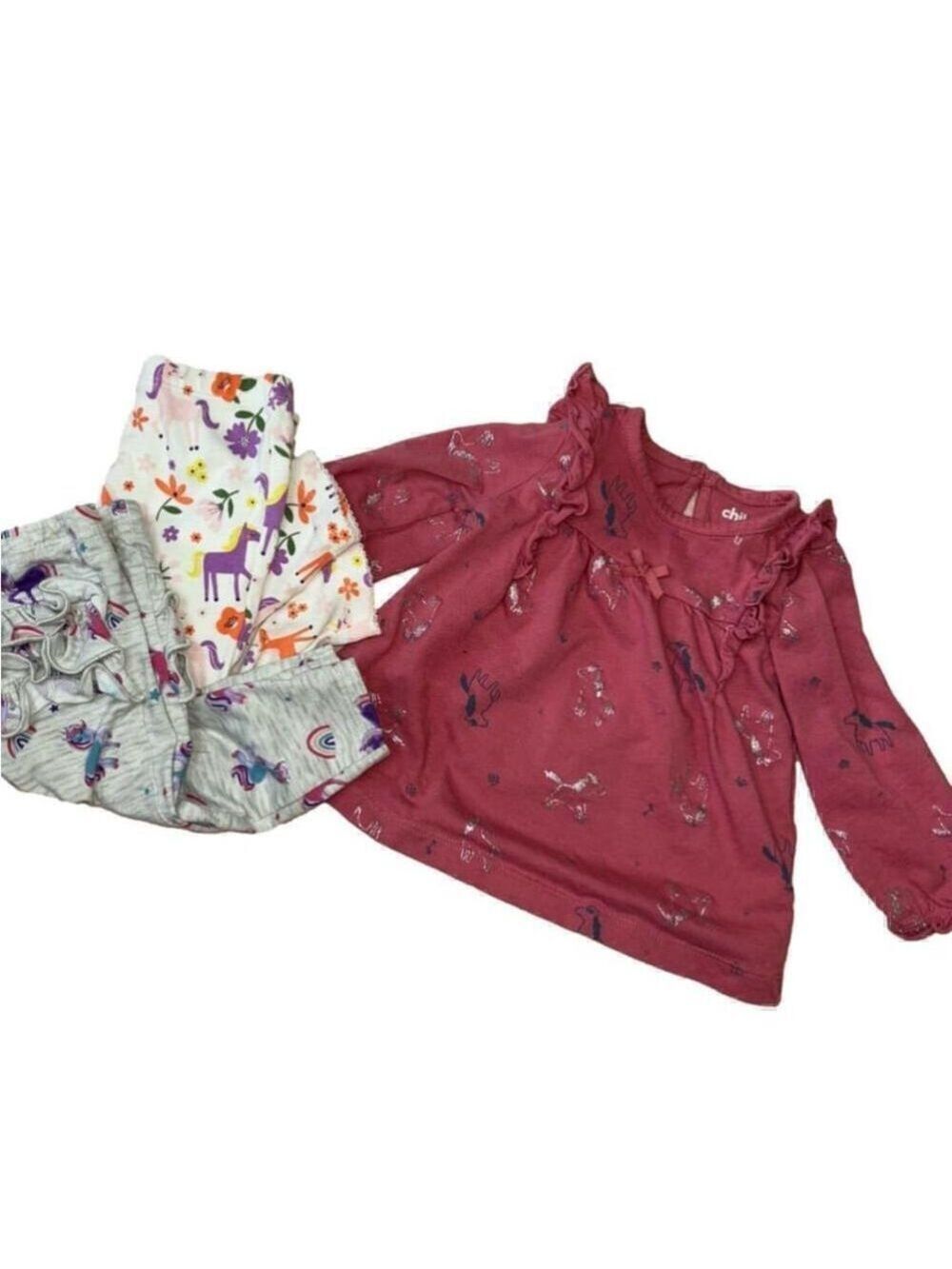 Baby Girl’s Unicorn 3 Piece Bundle Pink Floral Unicorn - 6 Months